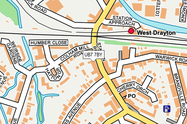 UB7 7BY map - OS OpenMap – Local (Ordnance Survey)