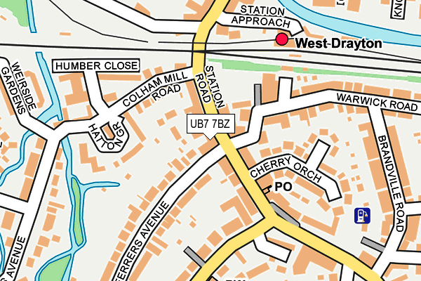 UB7 7BZ map - OS OpenMap – Local (Ordnance Survey)
