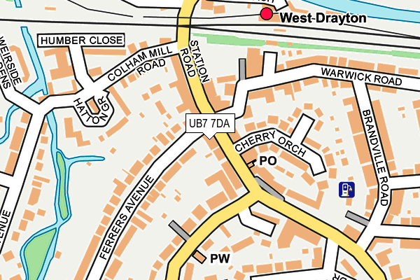 UB7 7DA map - OS OpenMap – Local (Ordnance Survey)