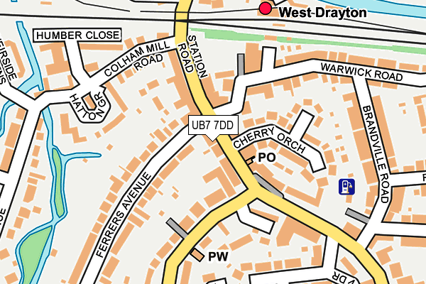 UB7 7DD map - OS OpenMap – Local (Ordnance Survey)