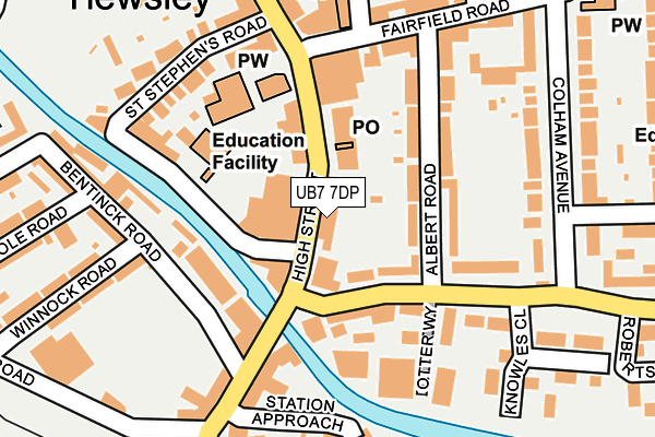 UB7 7DP map - OS OpenMap – Local (Ordnance Survey)