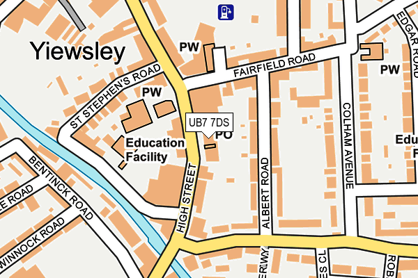 Map of WEST DRAYTON BARBERS LTD at local scale