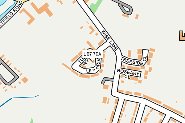 UB7 7EA map - OS OpenMap – Local (Ordnance Survey)
