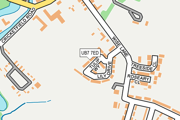 UB7 7ED map - OS OpenMap – Local (Ordnance Survey)