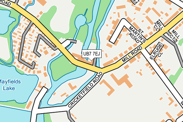 UB7 7EJ map - OS OpenMap – Local (Ordnance Survey)
