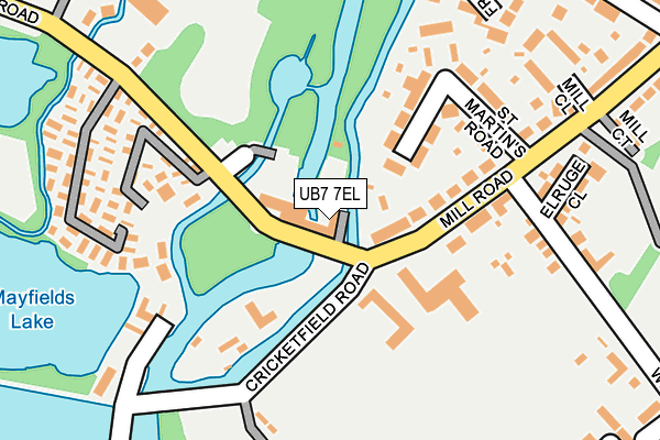 UB7 7EL map - OS OpenMap – Local (Ordnance Survey)
