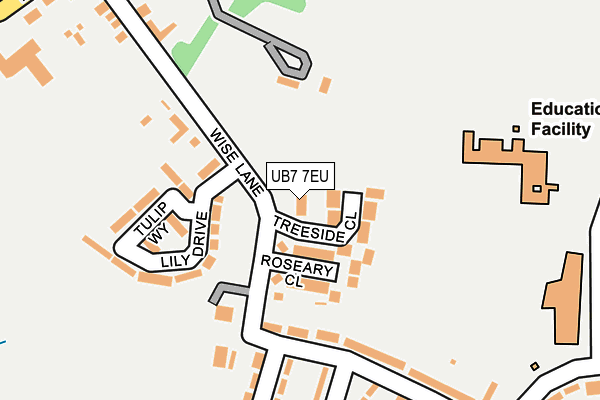 UB7 7EU map - OS OpenMap – Local (Ordnance Survey)