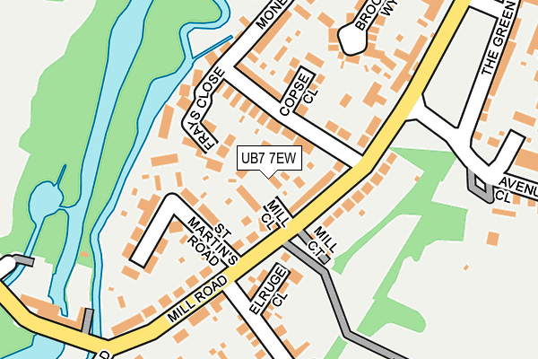 UB7 7EW map - OS OpenMap – Local (Ordnance Survey)