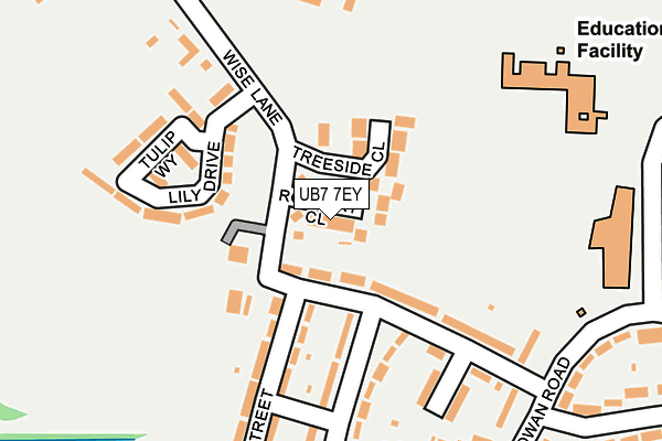 UB7 7EY map - OS OpenMap – Local (Ordnance Survey)