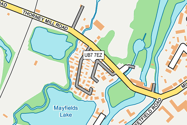 UB7 7EZ map - OS OpenMap – Local (Ordnance Survey)