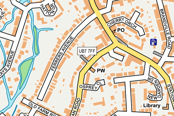 UB7 7FF map - OS OpenMap – Local (Ordnance Survey)