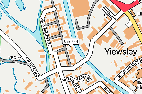 UB7 7FH map - OS OpenMap – Local (Ordnance Survey)