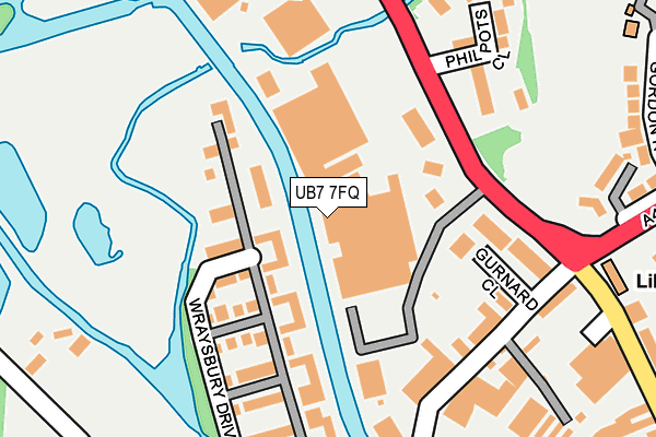 UB7 7FQ map - OS OpenMap – Local (Ordnance Survey)