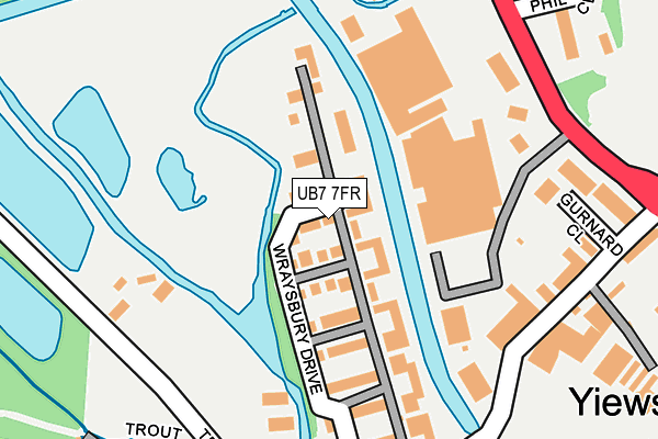 UB7 7FR map - OS OpenMap – Local (Ordnance Survey)