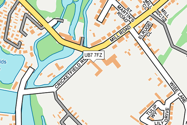 UB7 7FZ map - OS OpenMap – Local (Ordnance Survey)