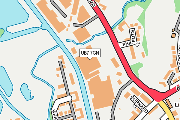 UB7 7GN map - OS OpenMap – Local (Ordnance Survey)