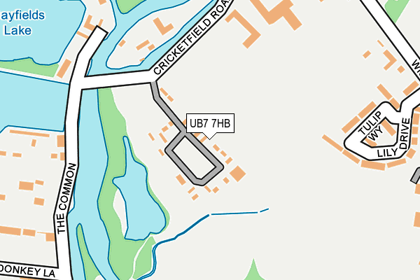 UB7 7HB map - OS OpenMap – Local (Ordnance Survey)