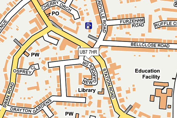 UB7 7HR map - OS OpenMap – Local (Ordnance Survey)
