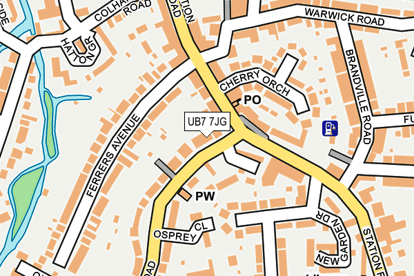 UB7 7JG map - OS OpenMap – Local (Ordnance Survey)