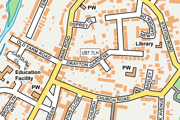 UB7 7LH map - OS OpenMap – Local (Ordnance Survey)