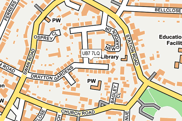 UB7 7LQ map - OS OpenMap – Local (Ordnance Survey)
