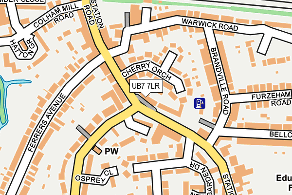 UB7 7LR map - OS OpenMap – Local (Ordnance Survey)