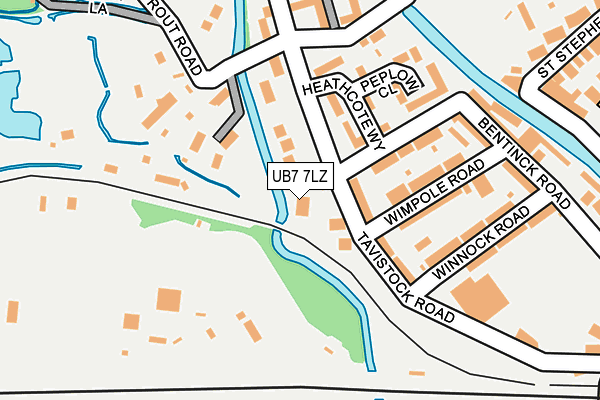 UB7 7LZ map - OS OpenMap – Local (Ordnance Survey)