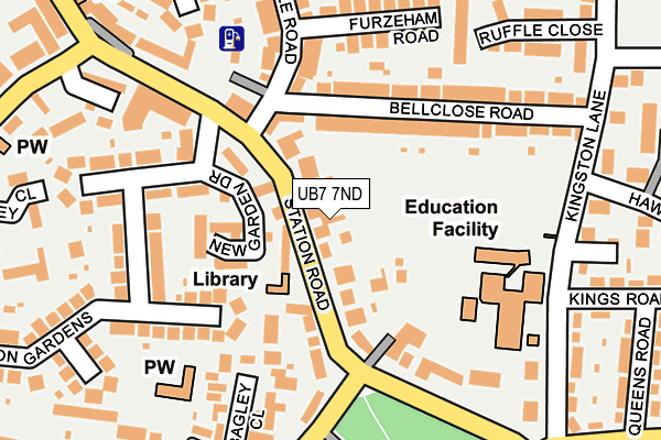 UB7 7ND map - OS OpenMap – Local (Ordnance Survey)