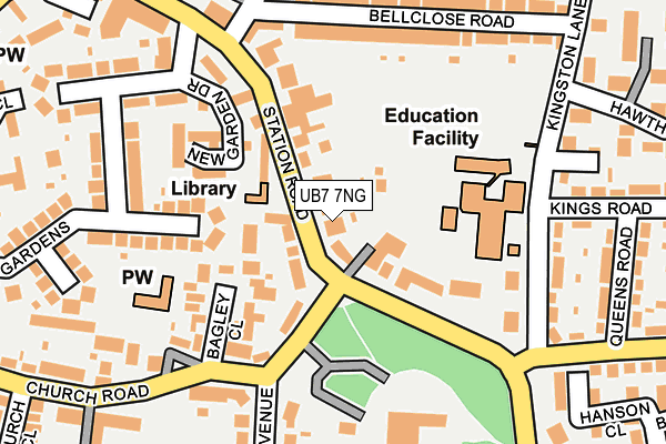 UB7 7NG map - OS OpenMap – Local (Ordnance Survey)