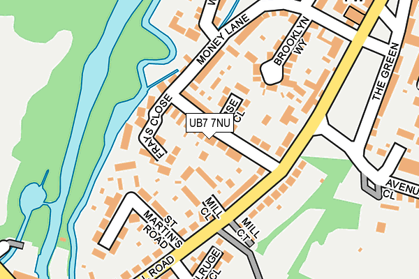 UB7 7NU map - OS OpenMap – Local (Ordnance Survey)