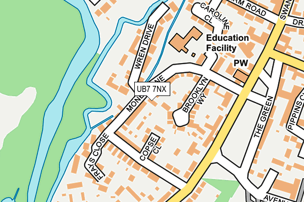 UB7 7NX map - OS OpenMap – Local (Ordnance Survey)