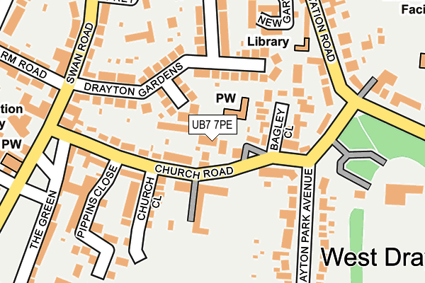 UB7 7PE map - OS OpenMap – Local (Ordnance Survey)