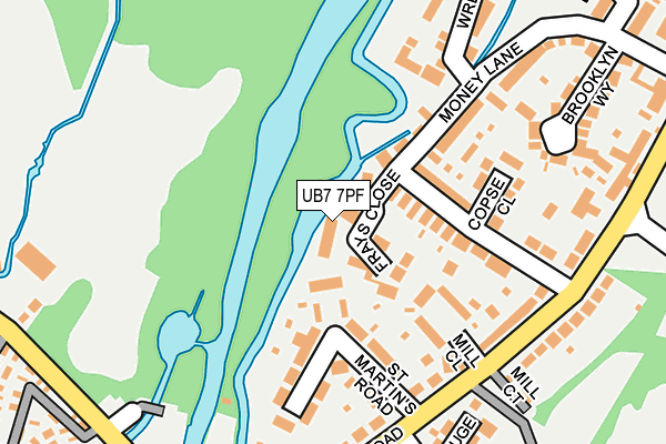 UB7 7PF map - OS OpenMap – Local (Ordnance Survey)