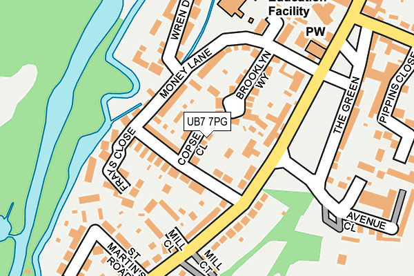 UB7 7PG map - OS OpenMap – Local (Ordnance Survey)