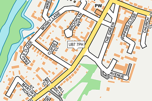 UB7 7PH map - OS OpenMap – Local (Ordnance Survey)