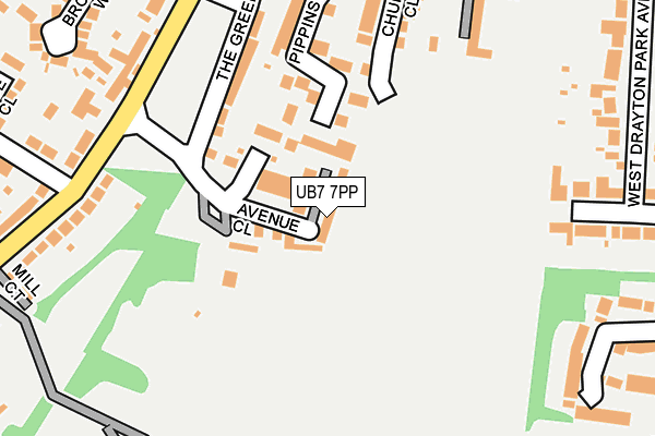 UB7 7PP map - OS OpenMap – Local (Ordnance Survey)