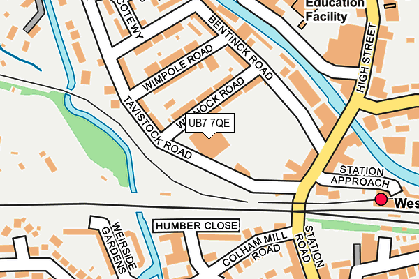 UB7 7QE map - OS OpenMap – Local (Ordnance Survey)