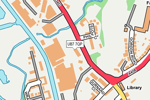 UB7 7QP map - OS OpenMap – Local (Ordnance Survey)
