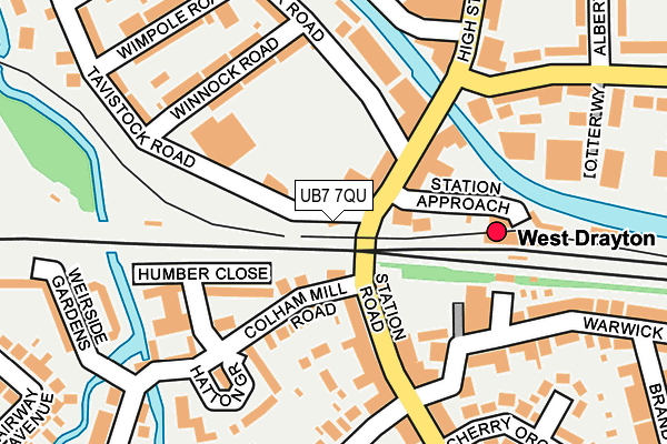 UB7 7QU map - OS OpenMap – Local (Ordnance Survey)