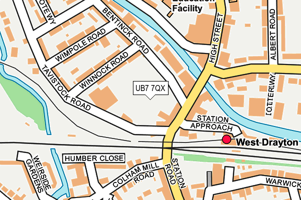 UB7 7QX map - OS OpenMap – Local (Ordnance Survey)