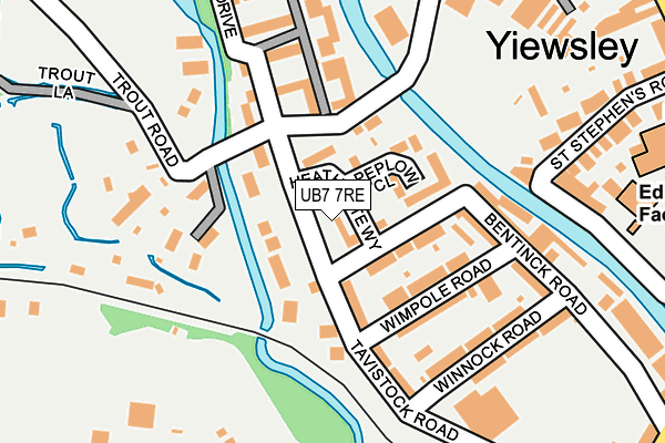 UB7 7RE map - OS OpenMap – Local (Ordnance Survey)
