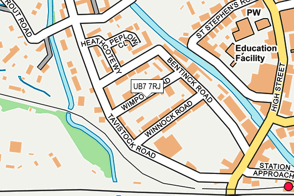 UB7 7RJ map - OS OpenMap – Local (Ordnance Survey)