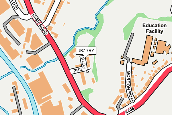 UB7 7RY map - OS OpenMap – Local (Ordnance Survey)