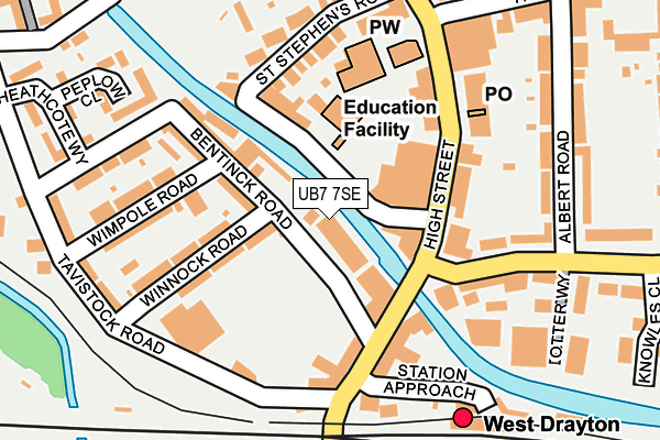 UB7 7SE map - OS OpenMap – Local (Ordnance Survey)