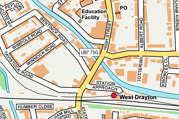 UB7 7SG map - OS OpenMap – Local (Ordnance Survey)