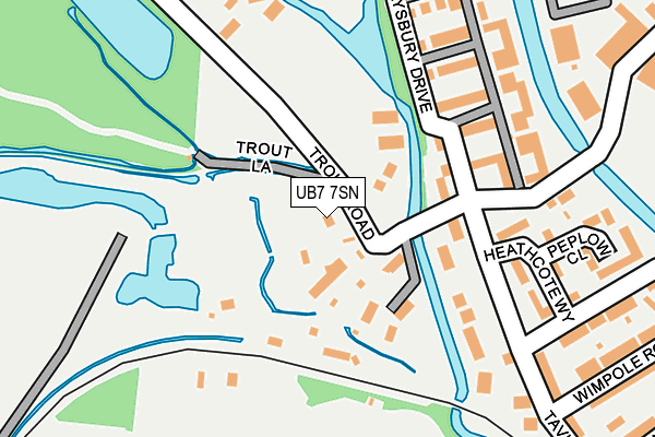 UB7 7SN map - OS OpenMap – Local (Ordnance Survey)