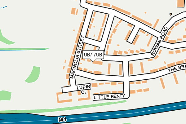 UB7 7UB map - OS OpenMap – Local (Ordnance Survey)