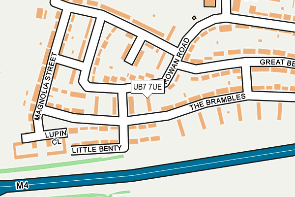 UB7 7UE map - OS OpenMap – Local (Ordnance Survey)