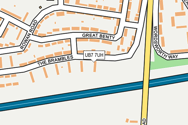 UB7 7UH map - OS OpenMap – Local (Ordnance Survey)