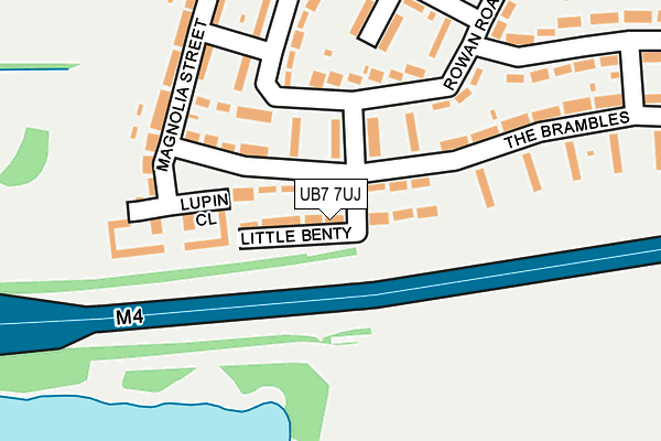 UB7 7UJ map - OS OpenMap – Local (Ordnance Survey)